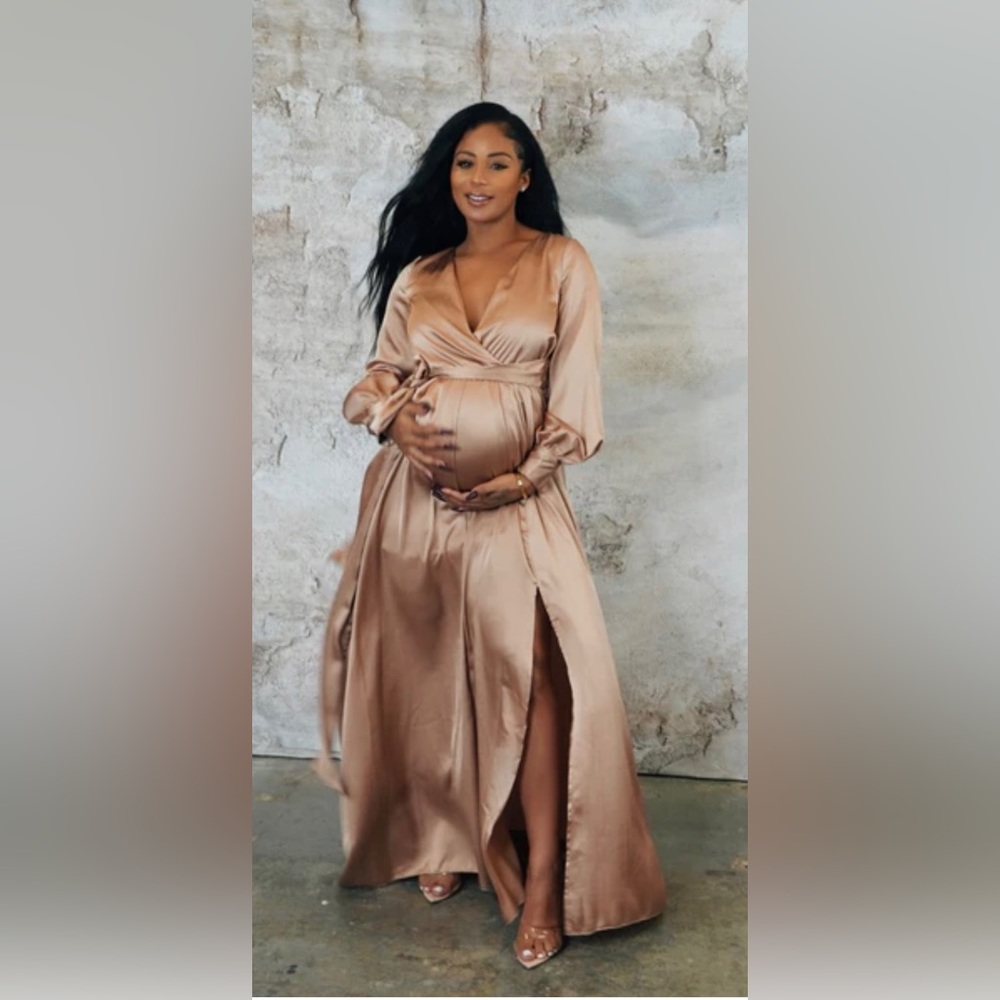 Satin Rose Maternity Gown (Chic Bump Club)